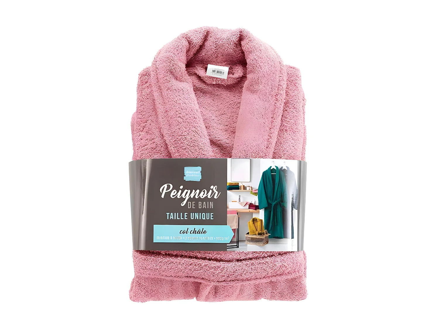 Peignoir Col Châle en Coton "Tendresse" Bois de Rose