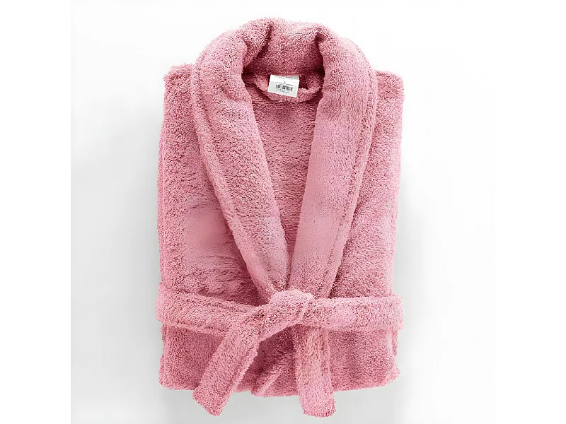 Peignoir Col Châle en Coton "Tendresse" Bois de Rose