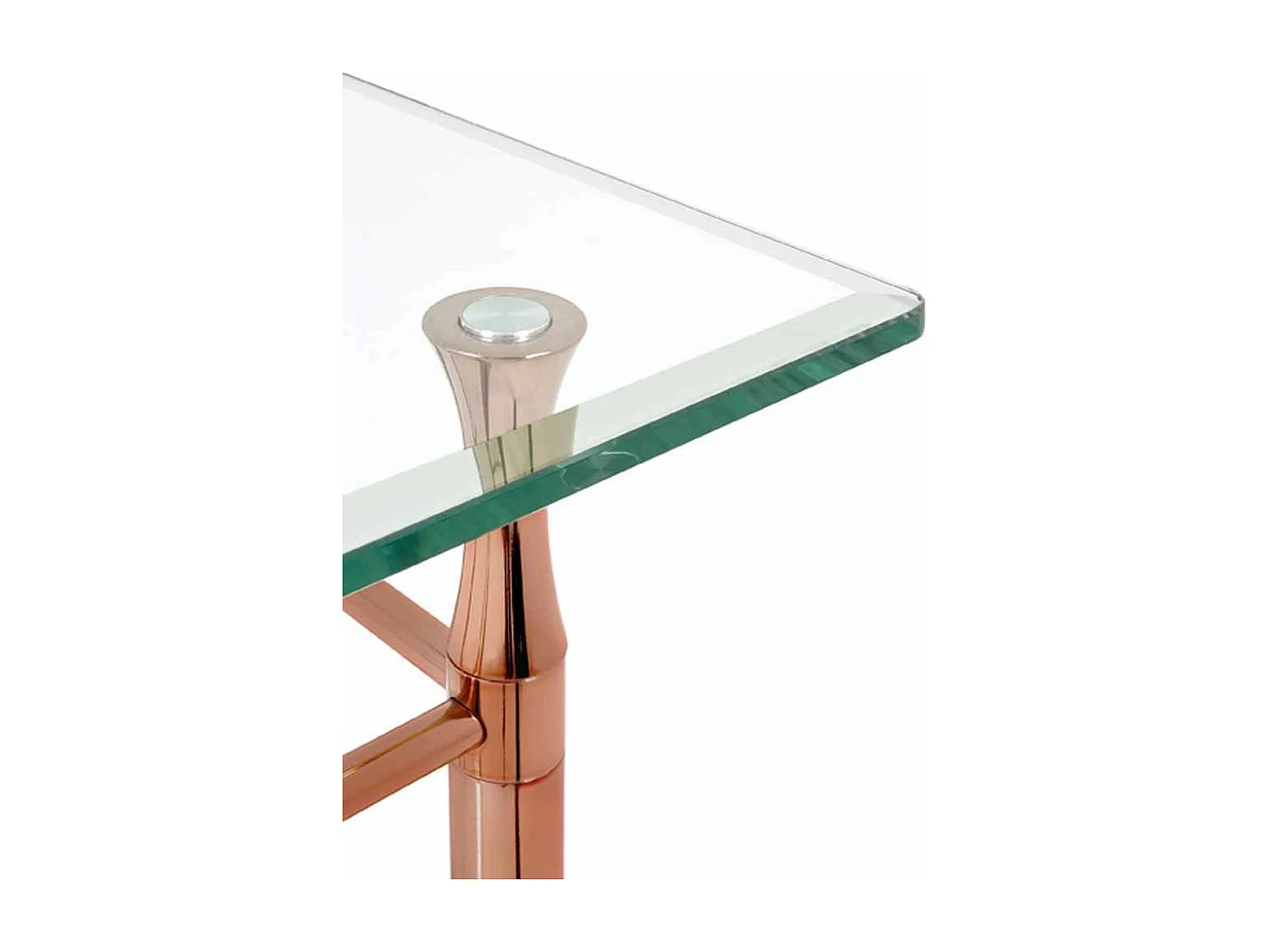 Table d'Appoint Acier & Verre Design "Hyva" 72cm Cuivre