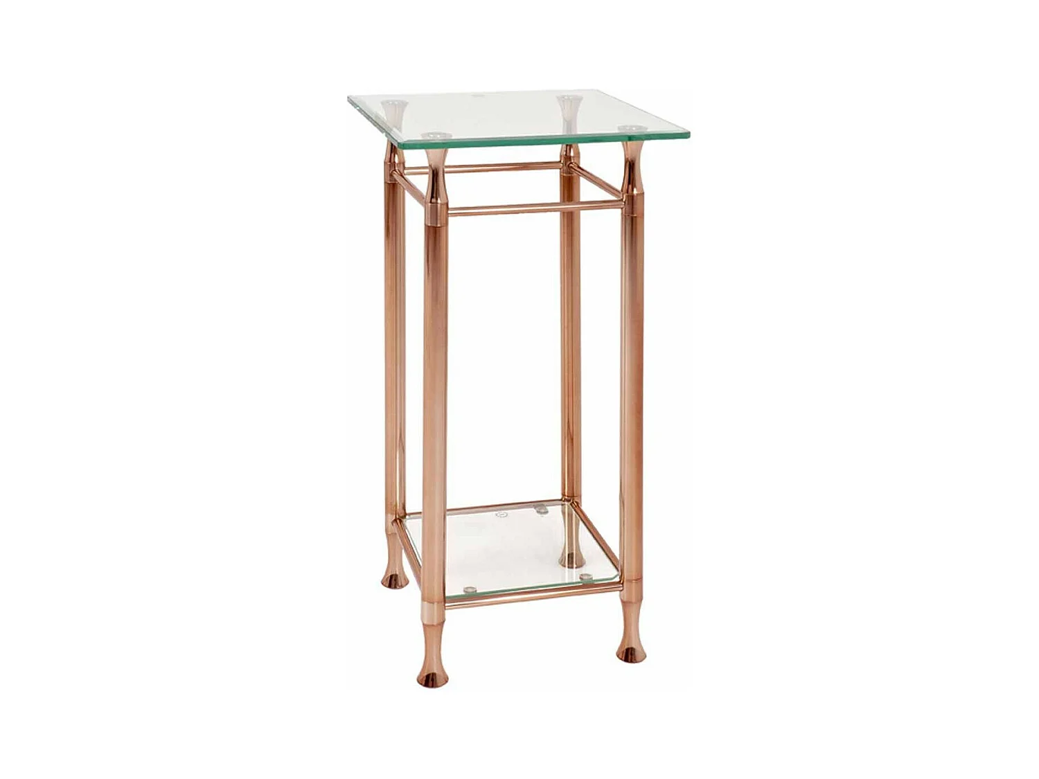 Table d'Appoint Acier & Verre Design "Hyva" 72cm Cuivre