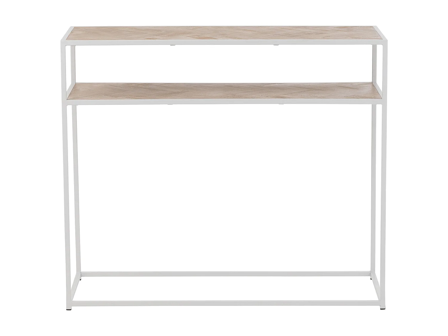 Zigzagconsole van natuurlijk hout in rotsachtig wit L 100 cm