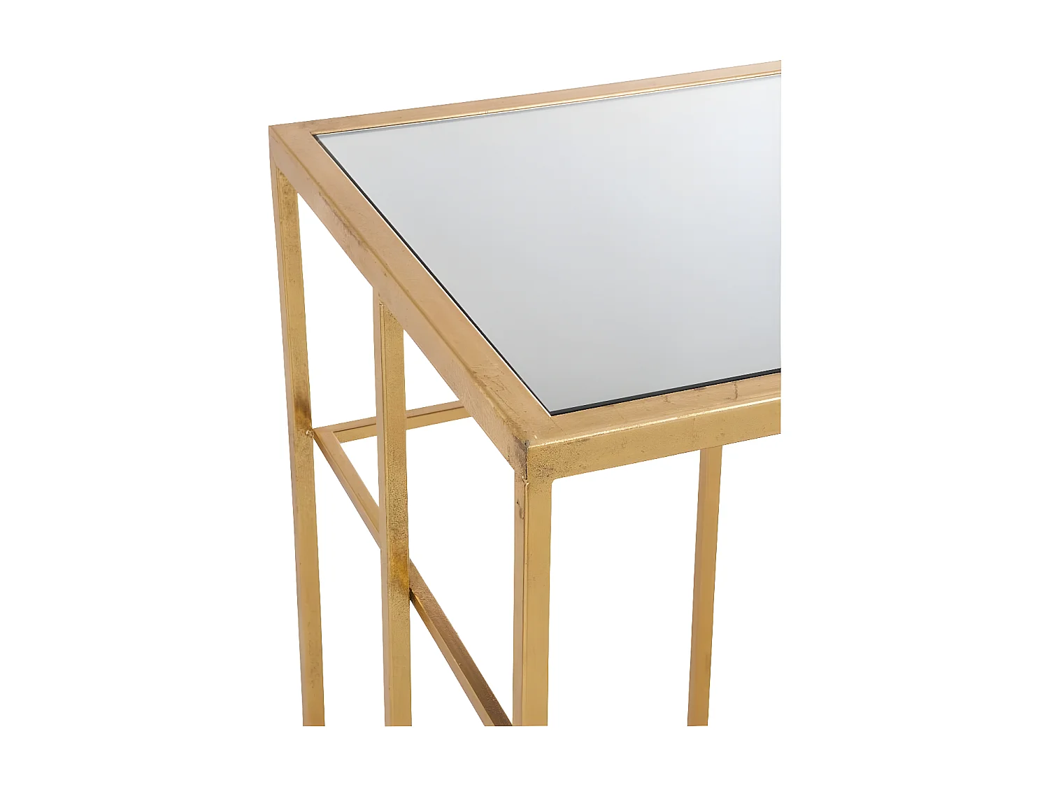 Designconsole in goud metaal en gehard glas Arta L 120 cm
