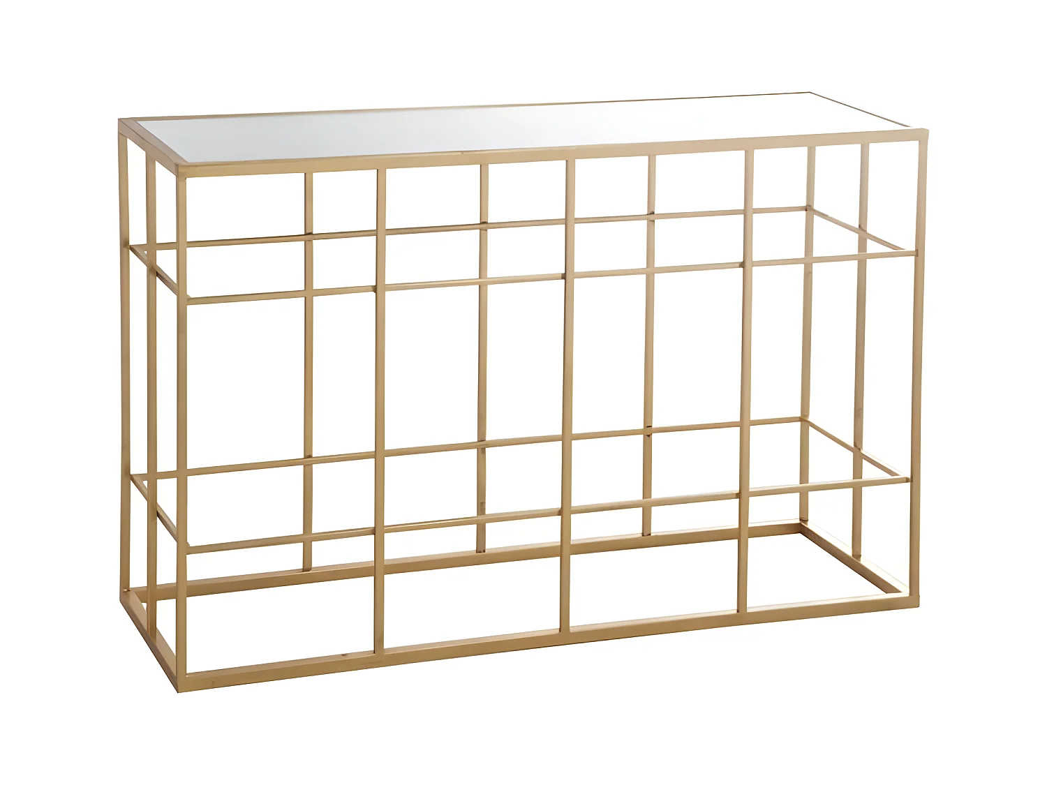 Console Métal & Verre "Premium" 120cm Or