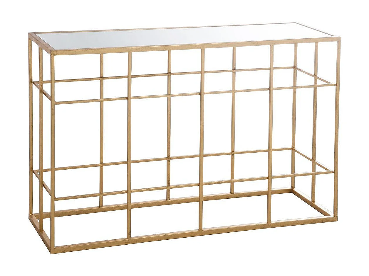 Console Métal & Verre "Premium" 120cm Or