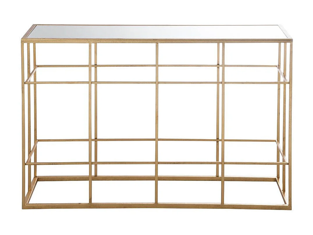Console Métal & Verre "Premium" 120cm Or