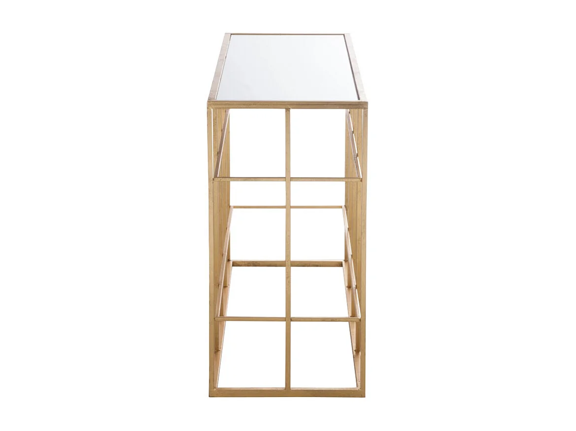 Console Métal & Verre "Premium" 120cm Or