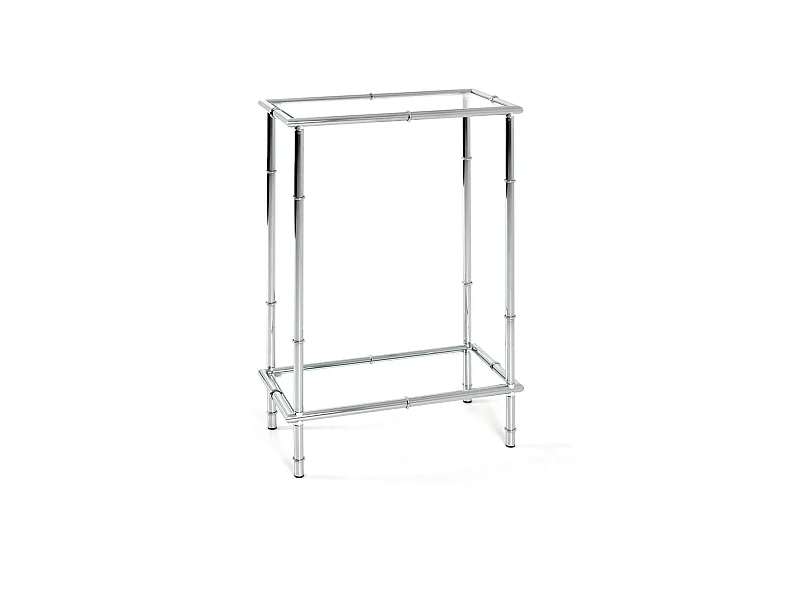 Consolle Abyan in vetro e acciaio cromato