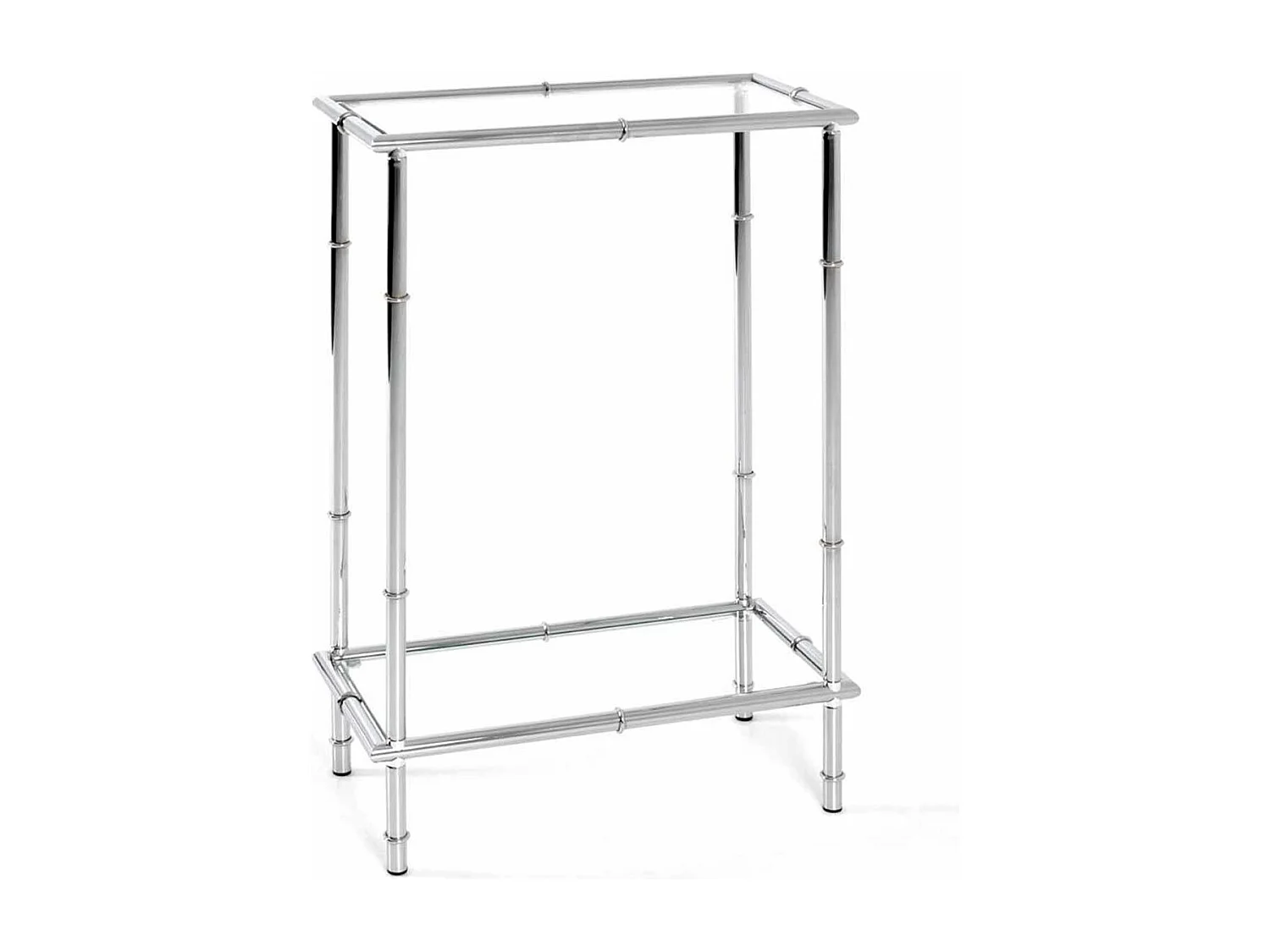 Consolle Abyan in vetro e acciaio cromato