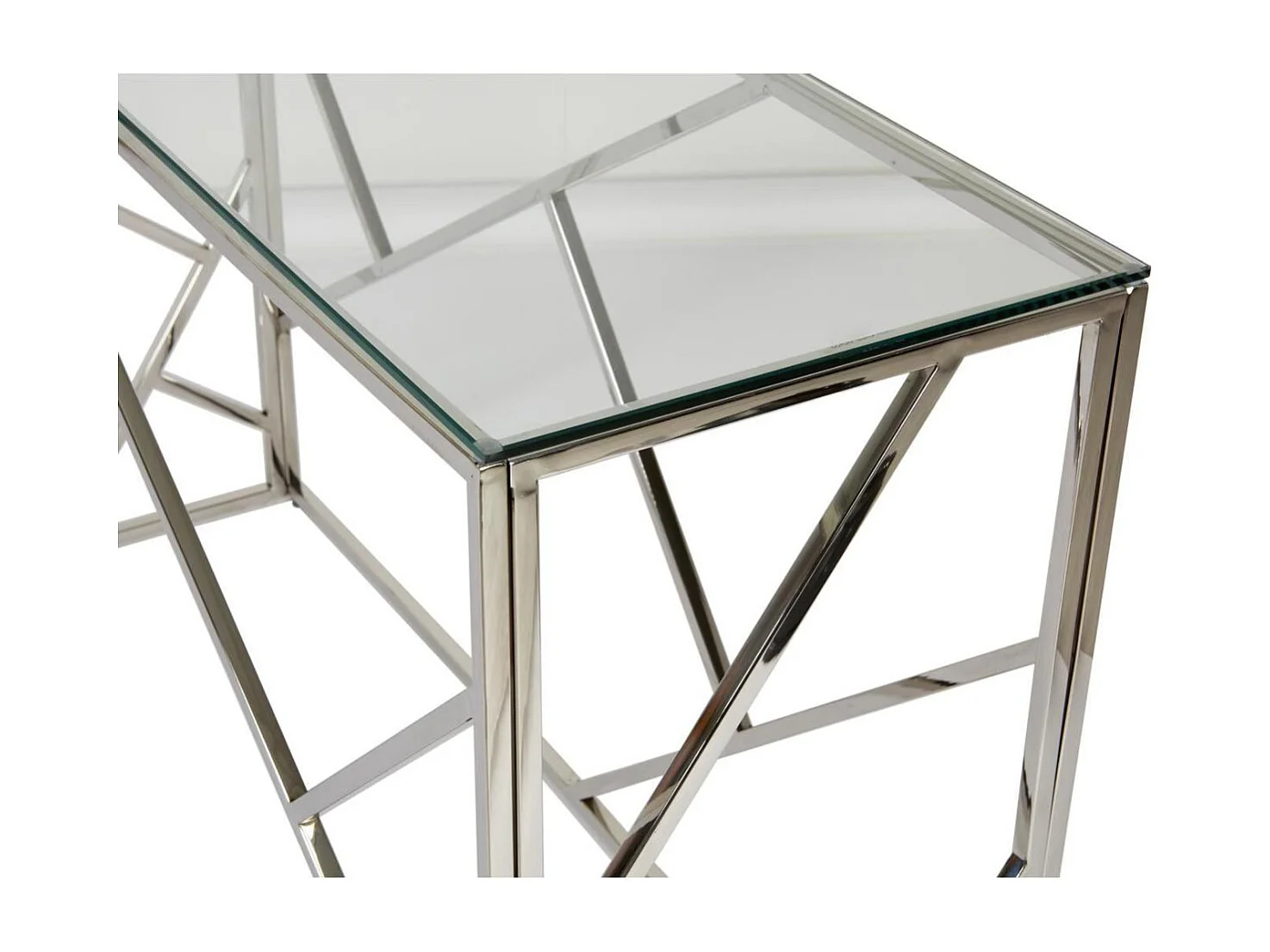 Console Design "Ladony" 120cm Gris & Chrome
