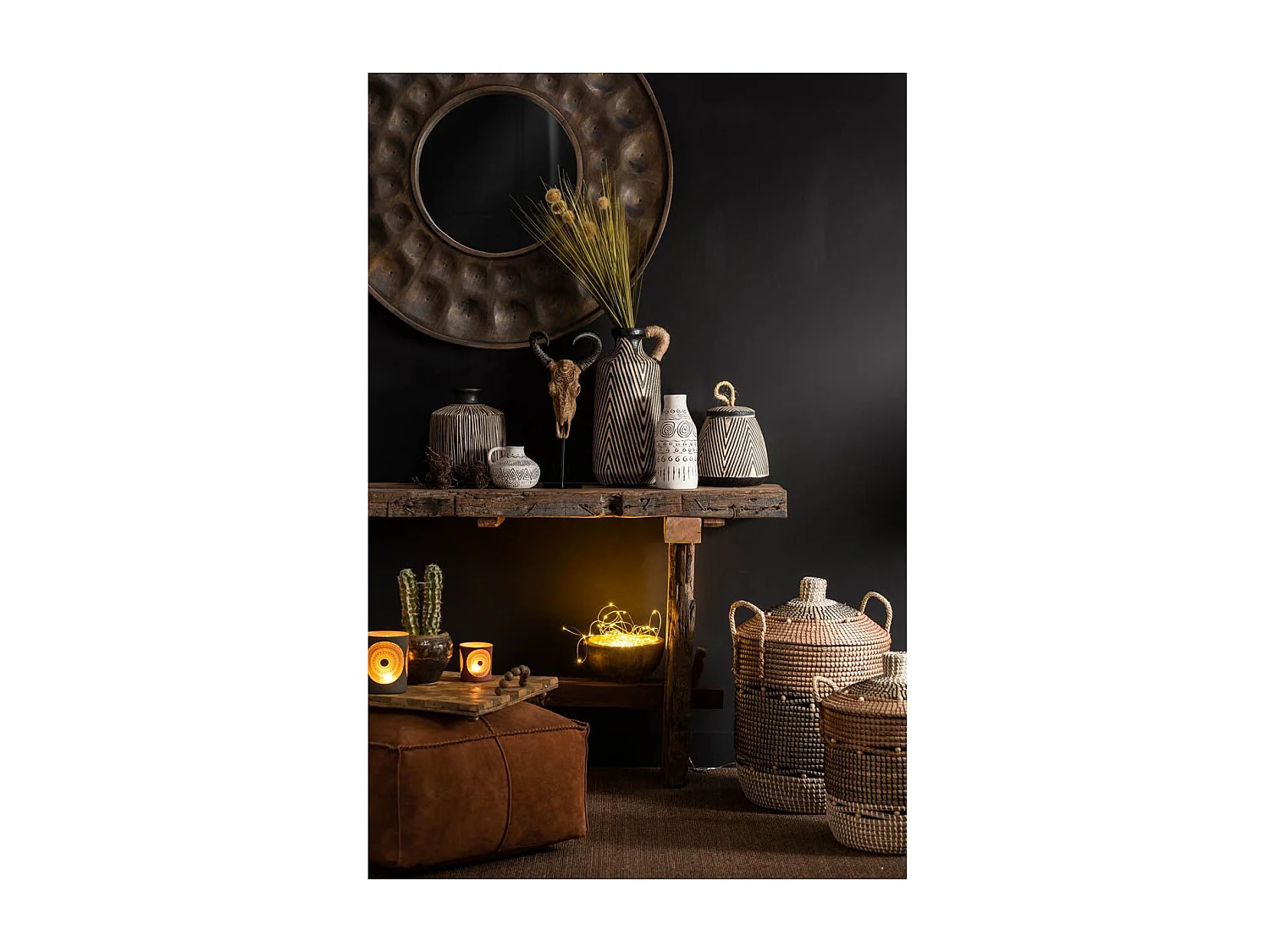 Console Vintage en Bois "Perceval" 150cm Marron