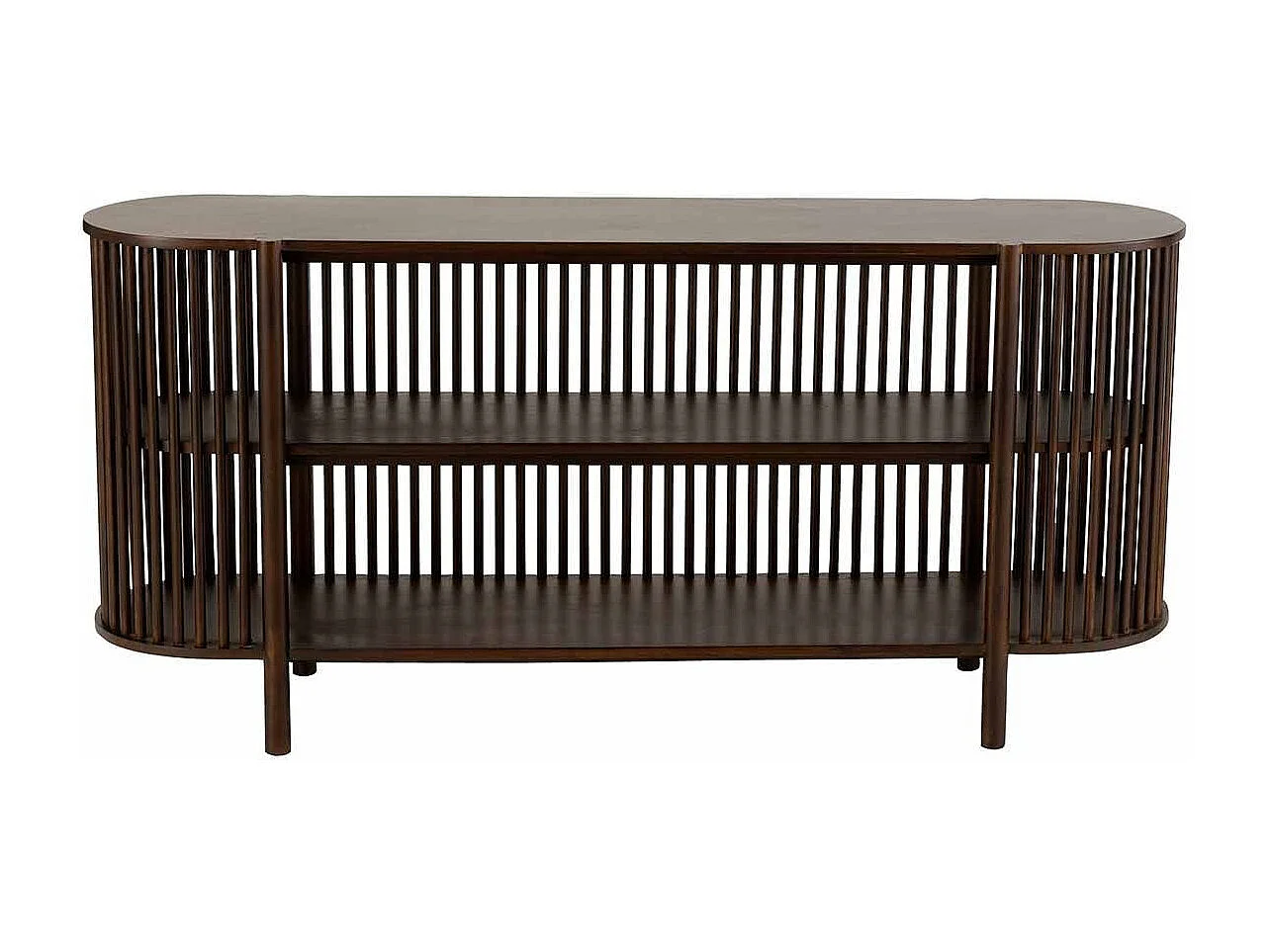 Consolle a 2 livelli in legno marrone 160x38x75 cm