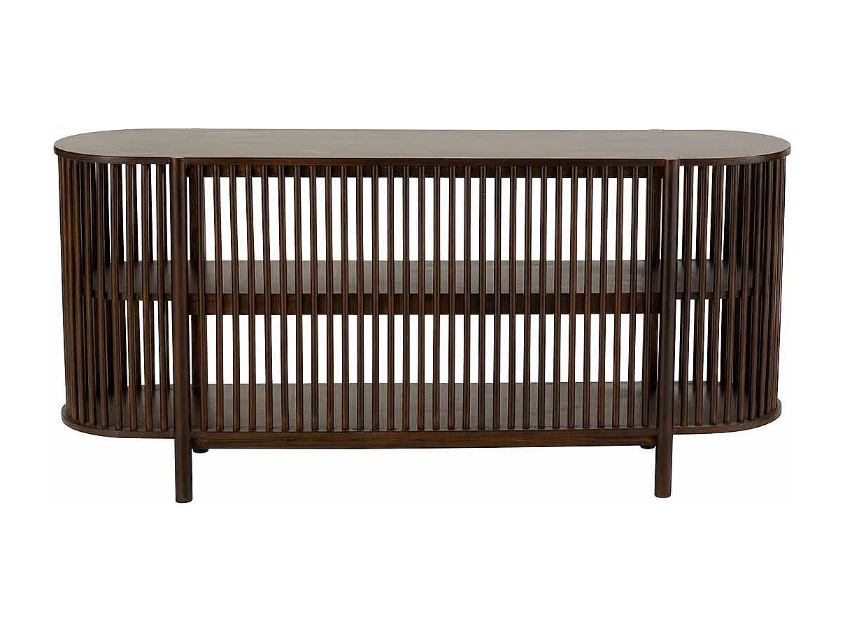 Consolle a 2 livelli in legno marrone 160x38x75 cm