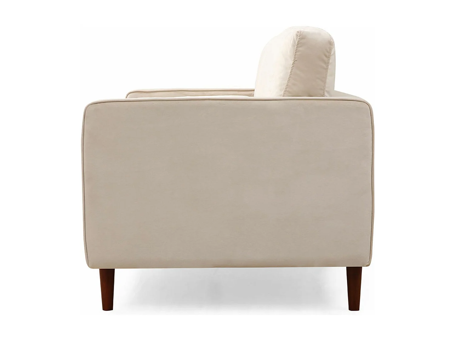 Canapé 2 places avec 2 coussins Homeros Velours Beige