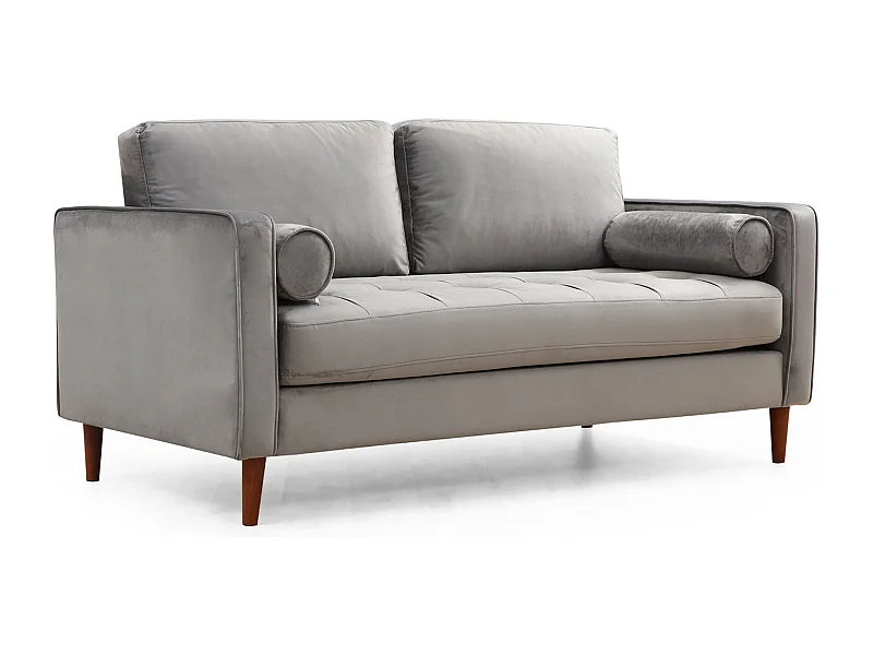 Sofá Altadena 252, Gris, 175x90x70cm, Tapiz, Patas: Madera