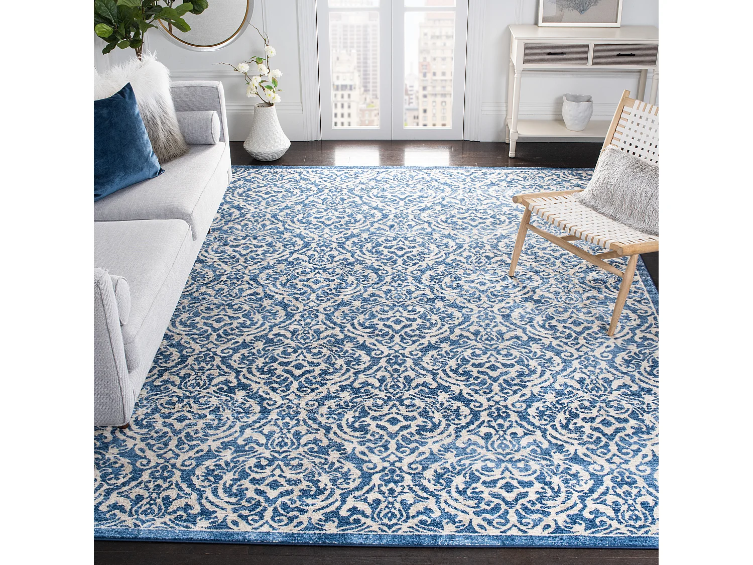 Tapis Bleu/Neutre 201 X 201 cm - Ophelia