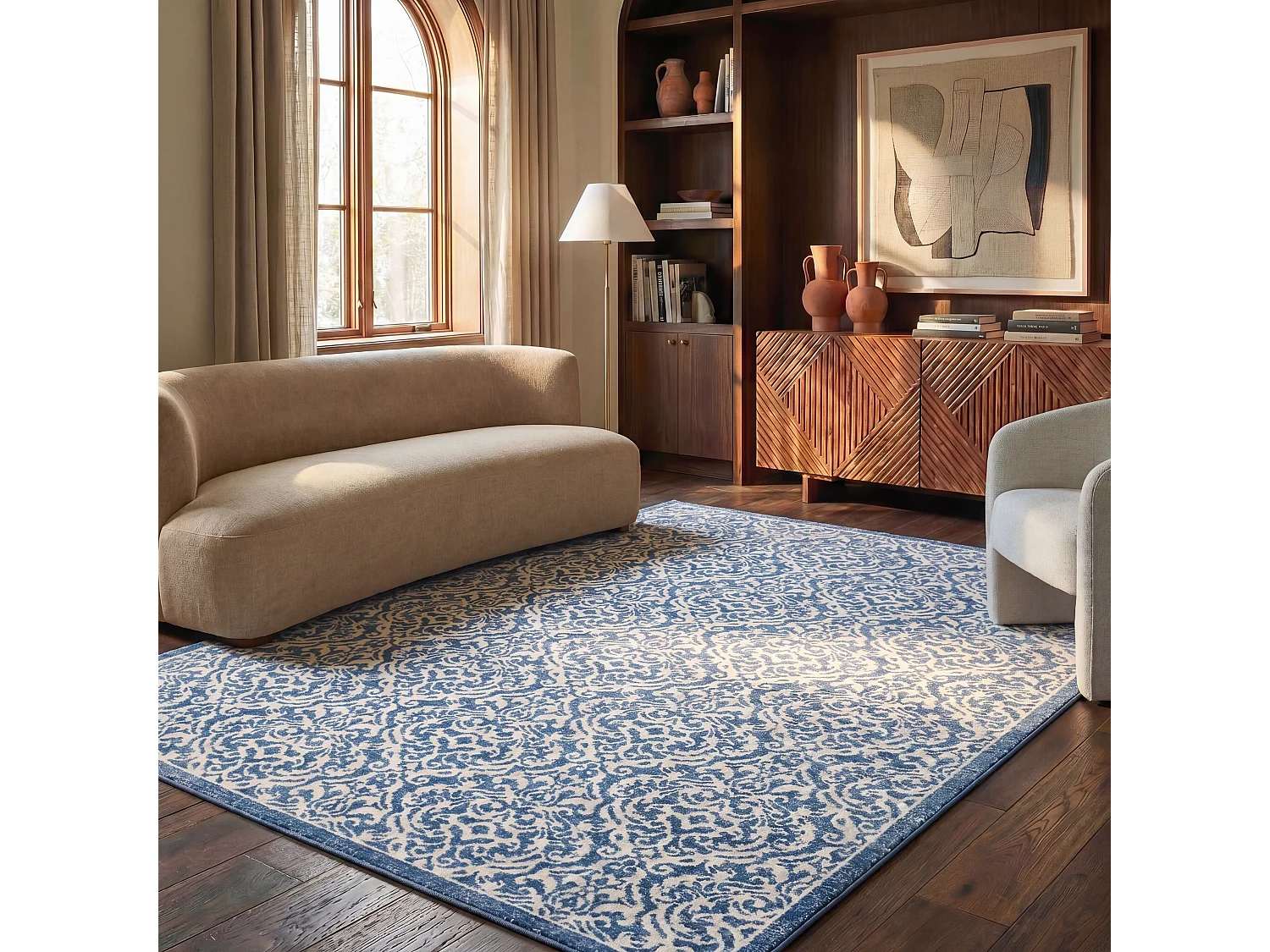 Tapis Bleu/Neutre 160 X 229 cm - Ophelia