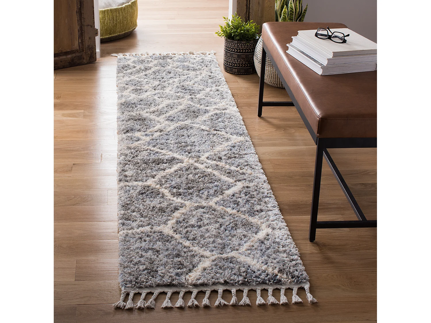 Tapis Gris/Neutre 61 X 244 cm - Fez