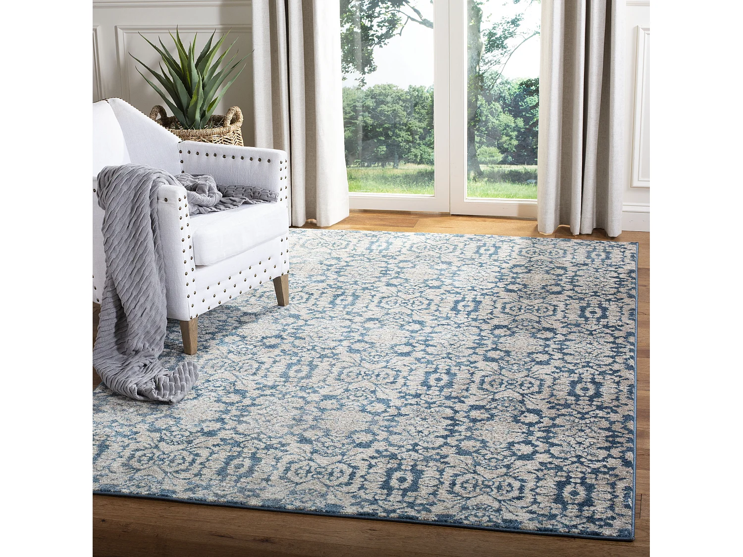 Tapis Bleu/Neutre 122 X 170 cm - Paros