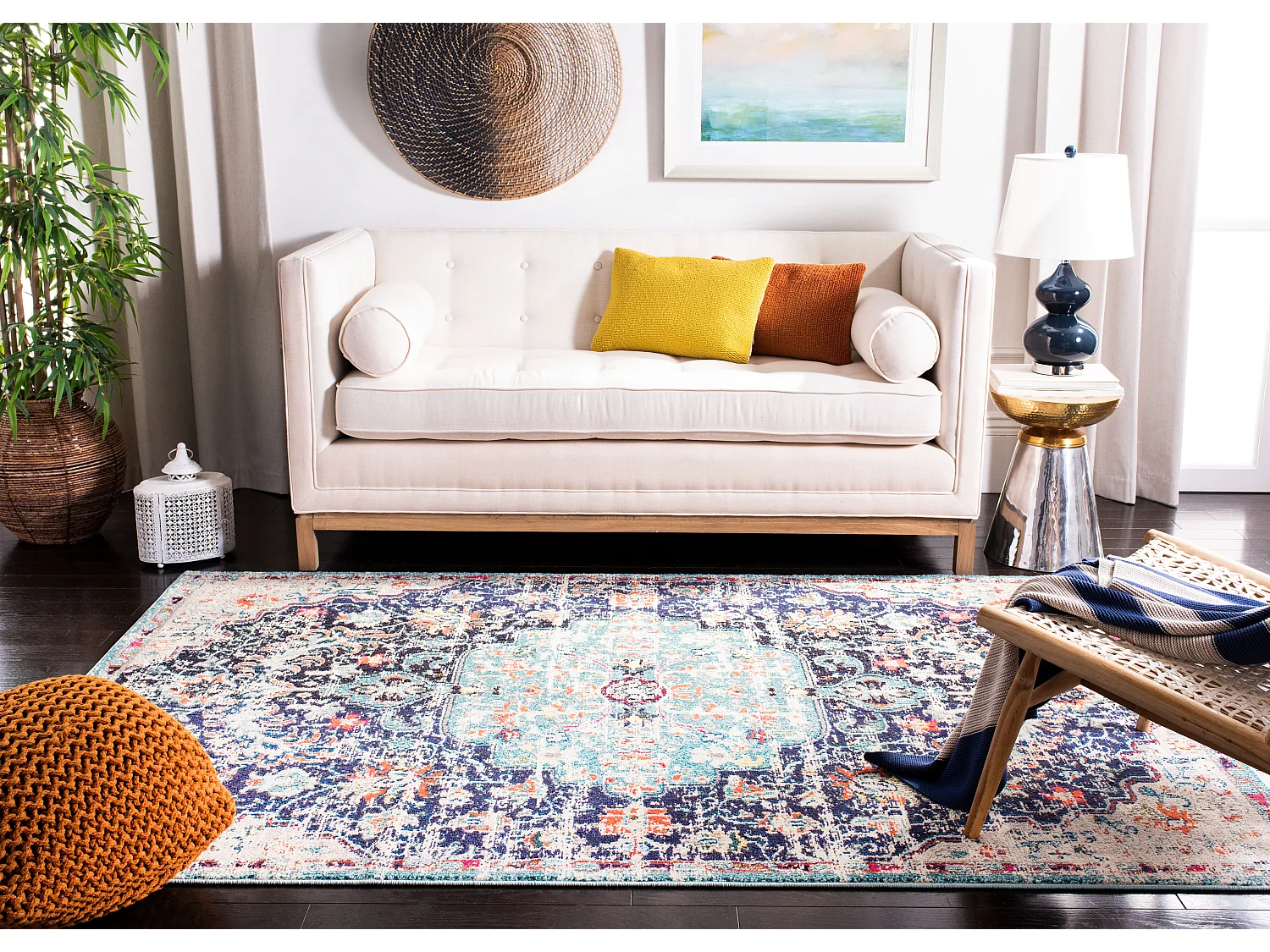 Tapis Noir/Bleu 160 X 229 cm - Maia