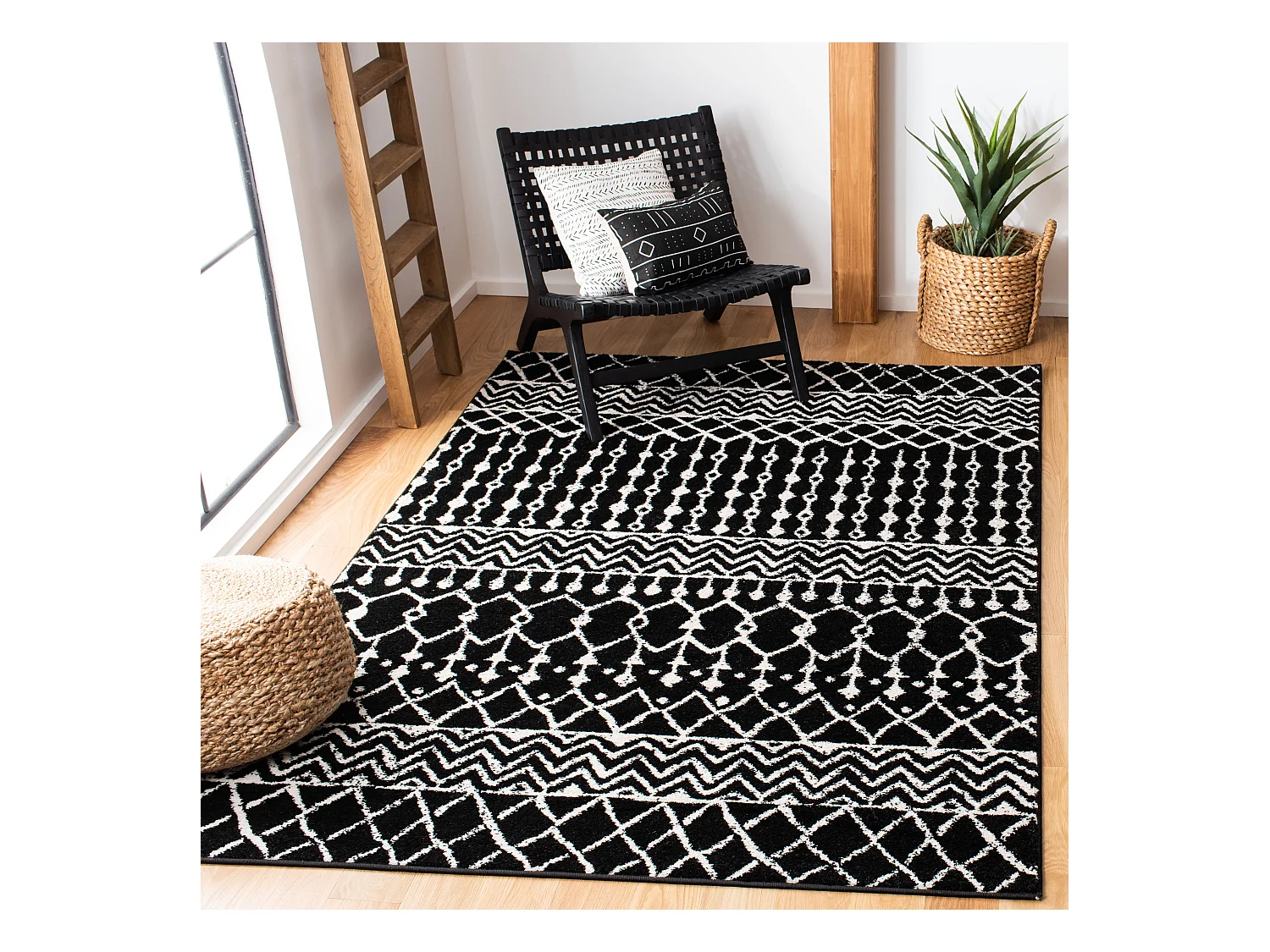 Tapis Noir/Neutre 183 X 274 cm - Cecilia