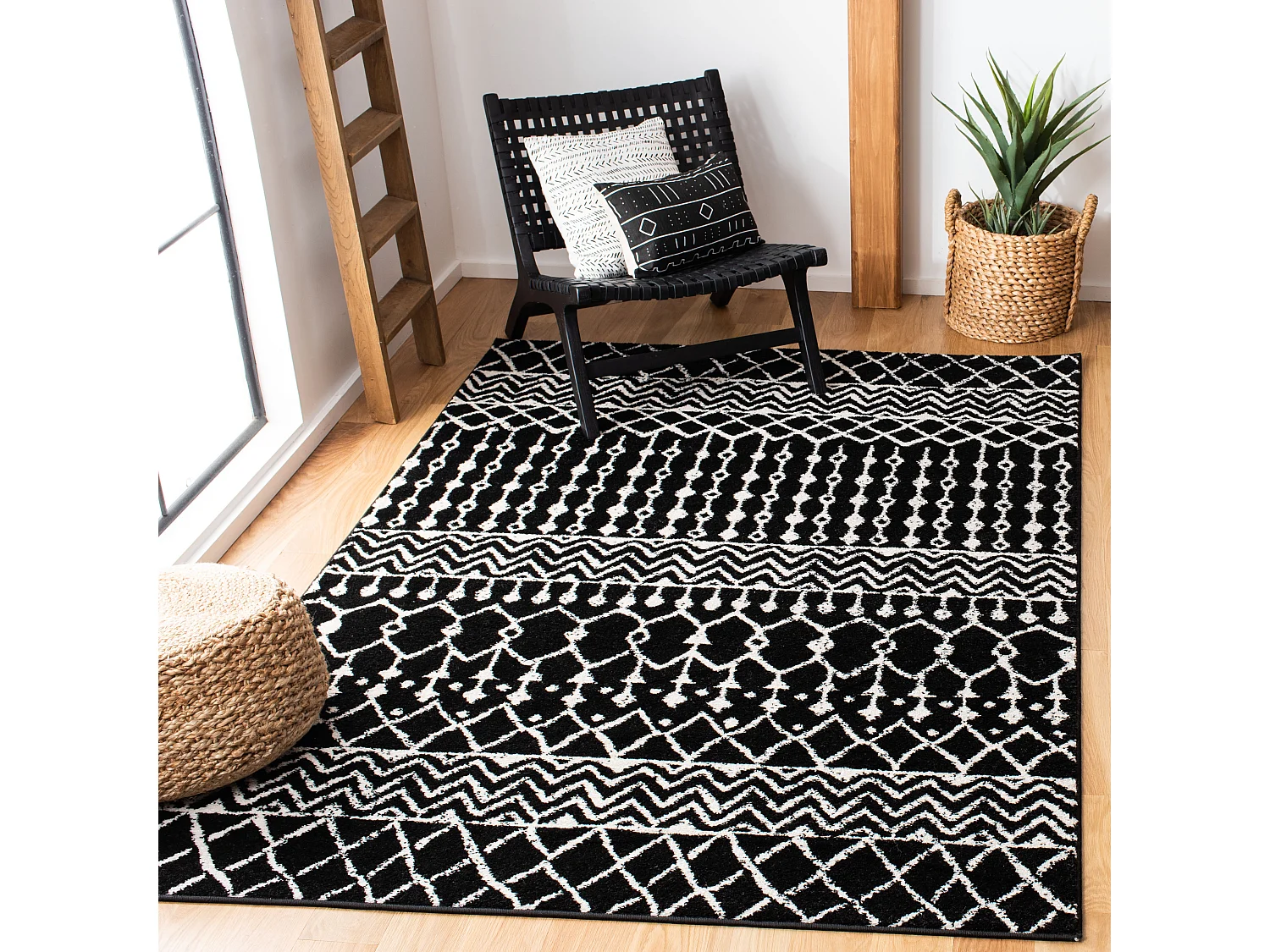 Tapis Noir/Neutre 183 X 274 cm - Cecilia