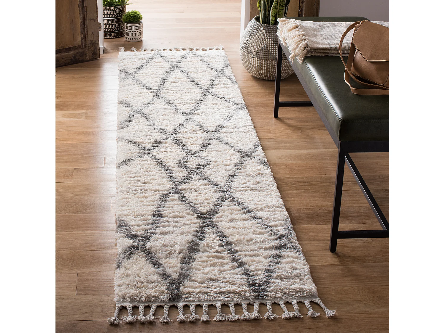 Tapis Neutre/Gris 61 X 244 cm - Niamh