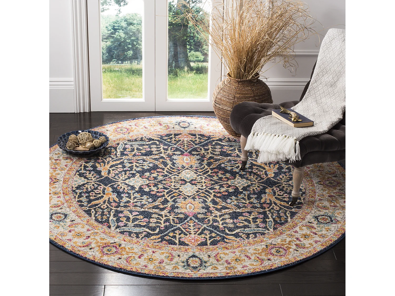 Tapis Bleu/Neutre 201 X 201 cm - Melvina