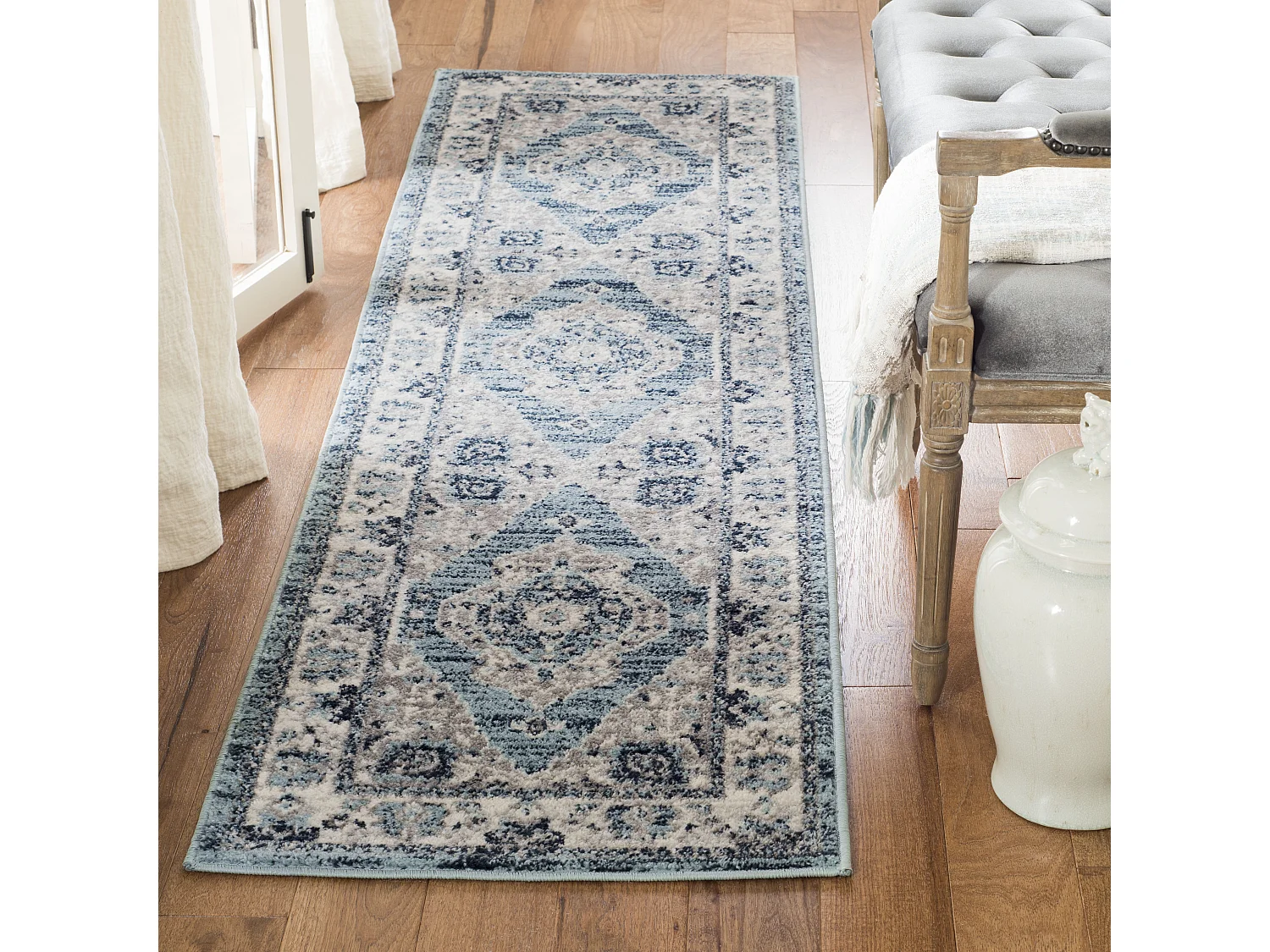 Tapis Bleu/Gris 61 X 244 cm - Madilyn