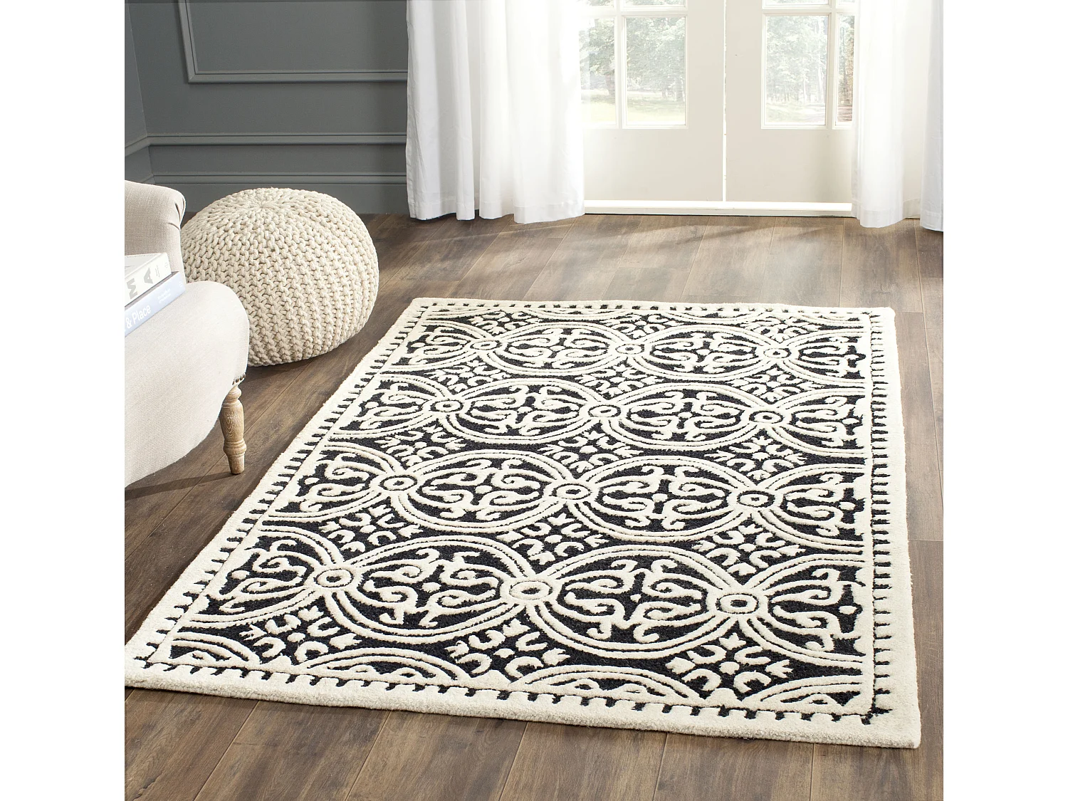 Tapis Noir/Neutre 91 X 152 cm - Roby