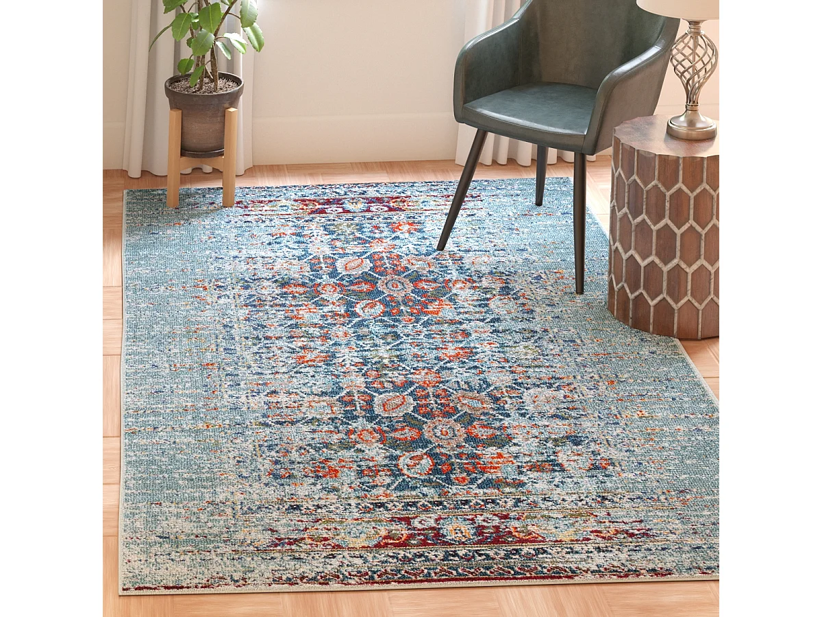 Tapis Bleu/Multicolore 122 X 170 cm - Almeria