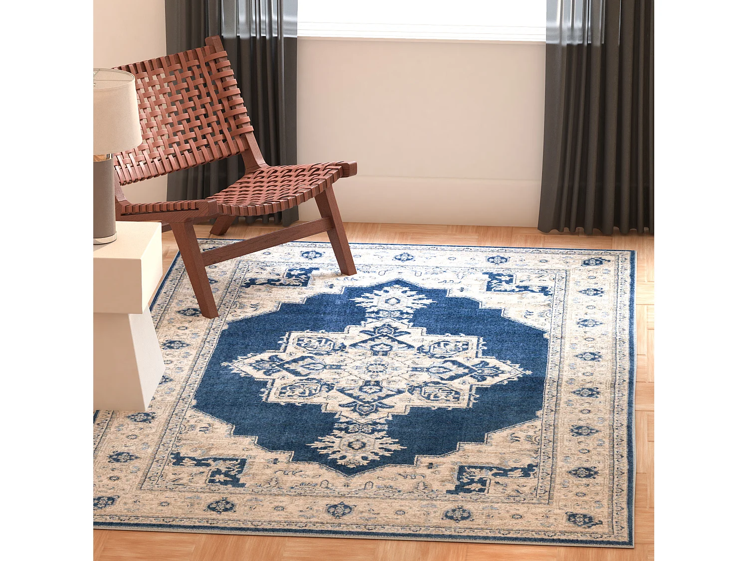 Tapis Bleu/Neutre 160 X 229 cm - Ella