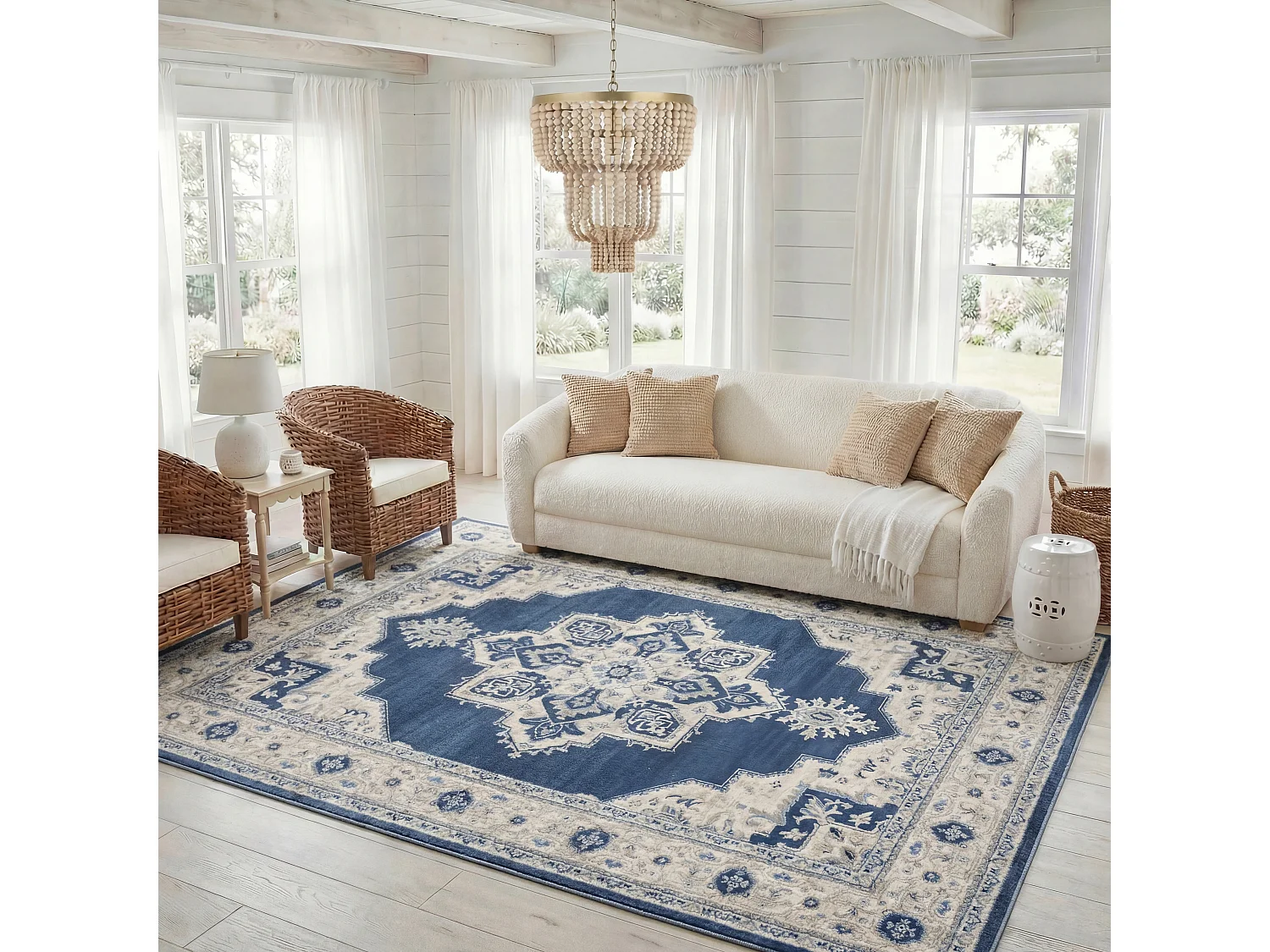 Tapis Bleu/Neutre 160 X 229 cm - Ella