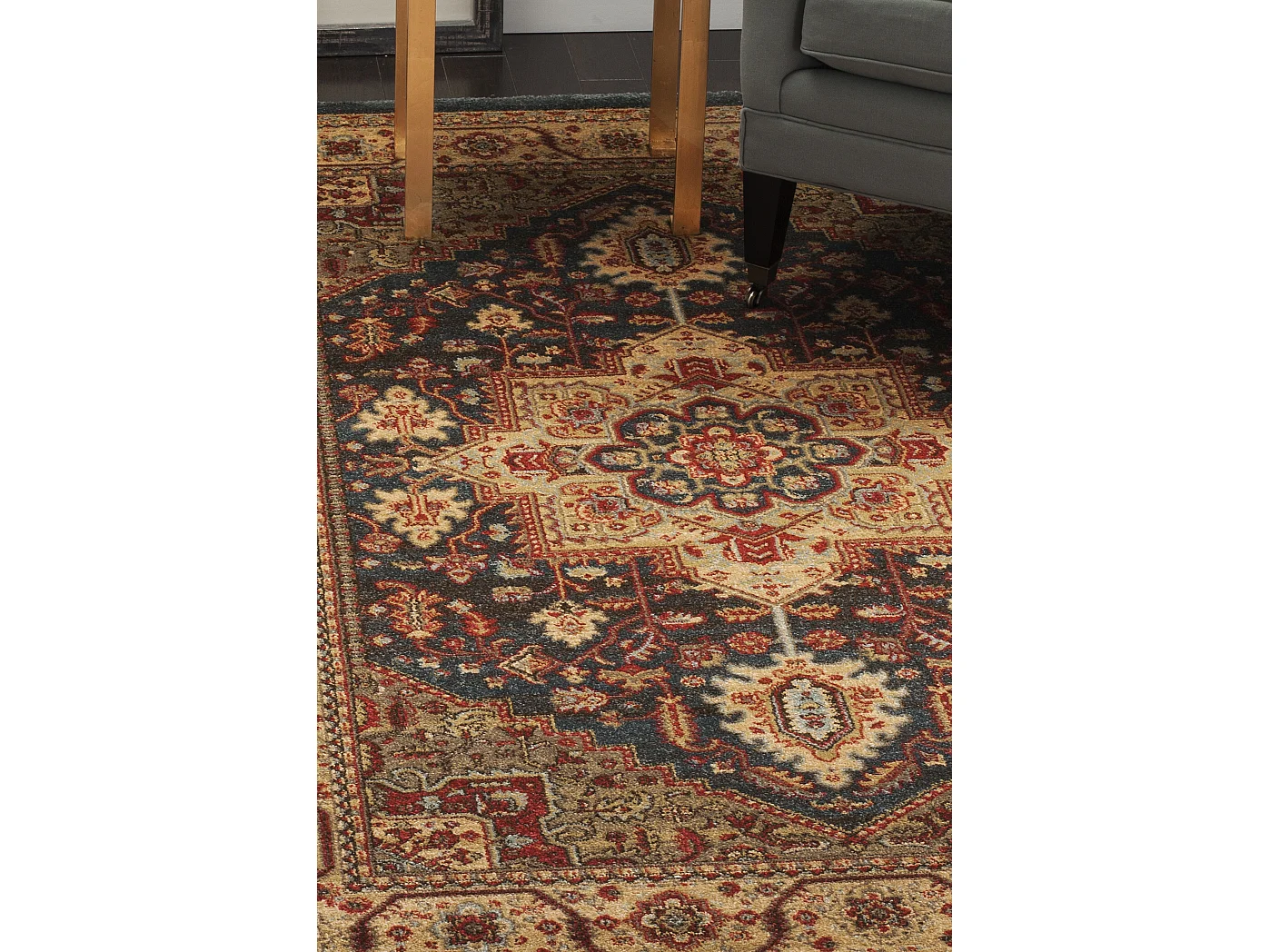 Tapis Bleu Marine/Neutre 305 X 427 cm - Sariel