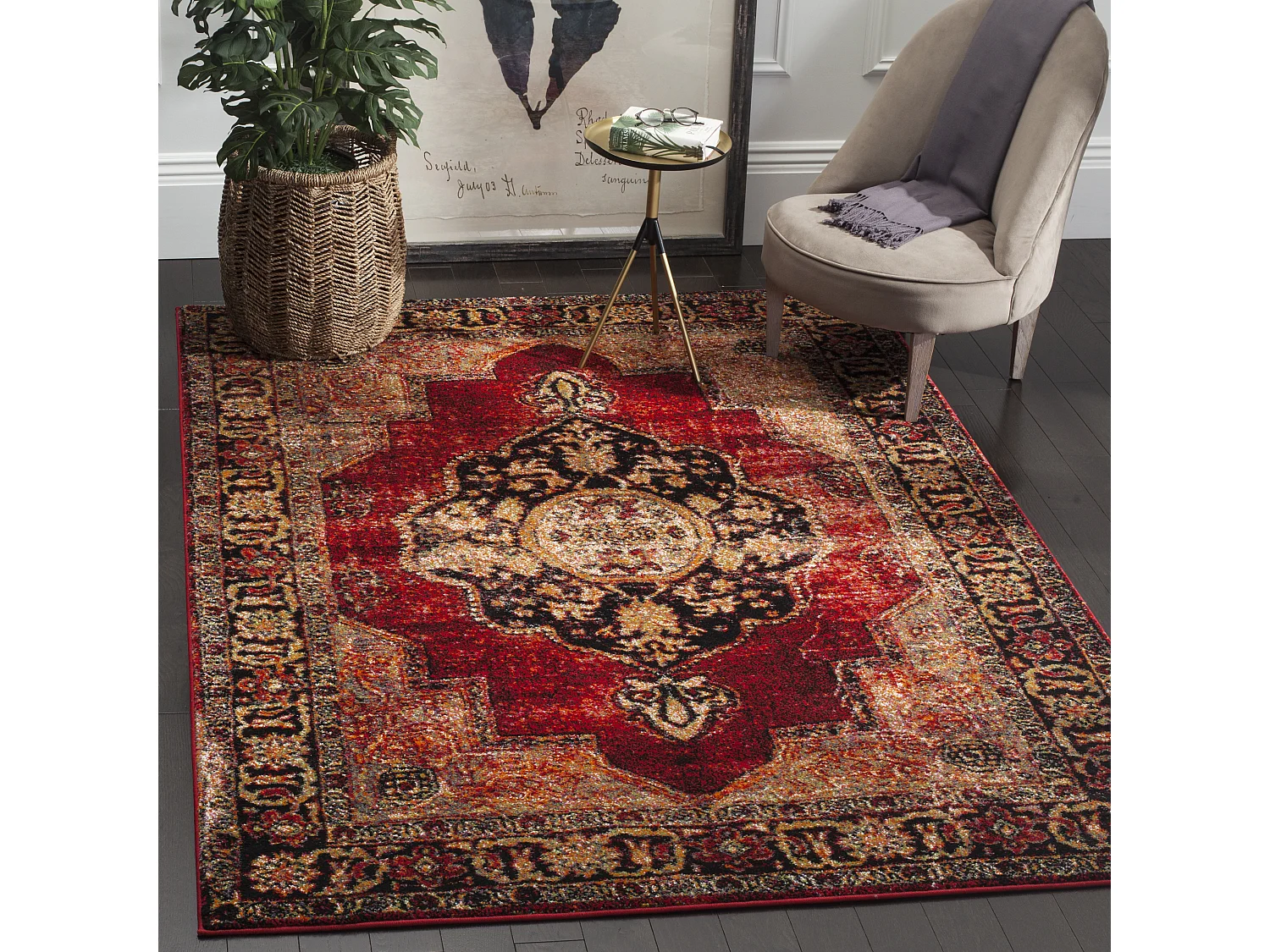 Tapis Rouge/Multicolore 79 X 152 cm - Michelle