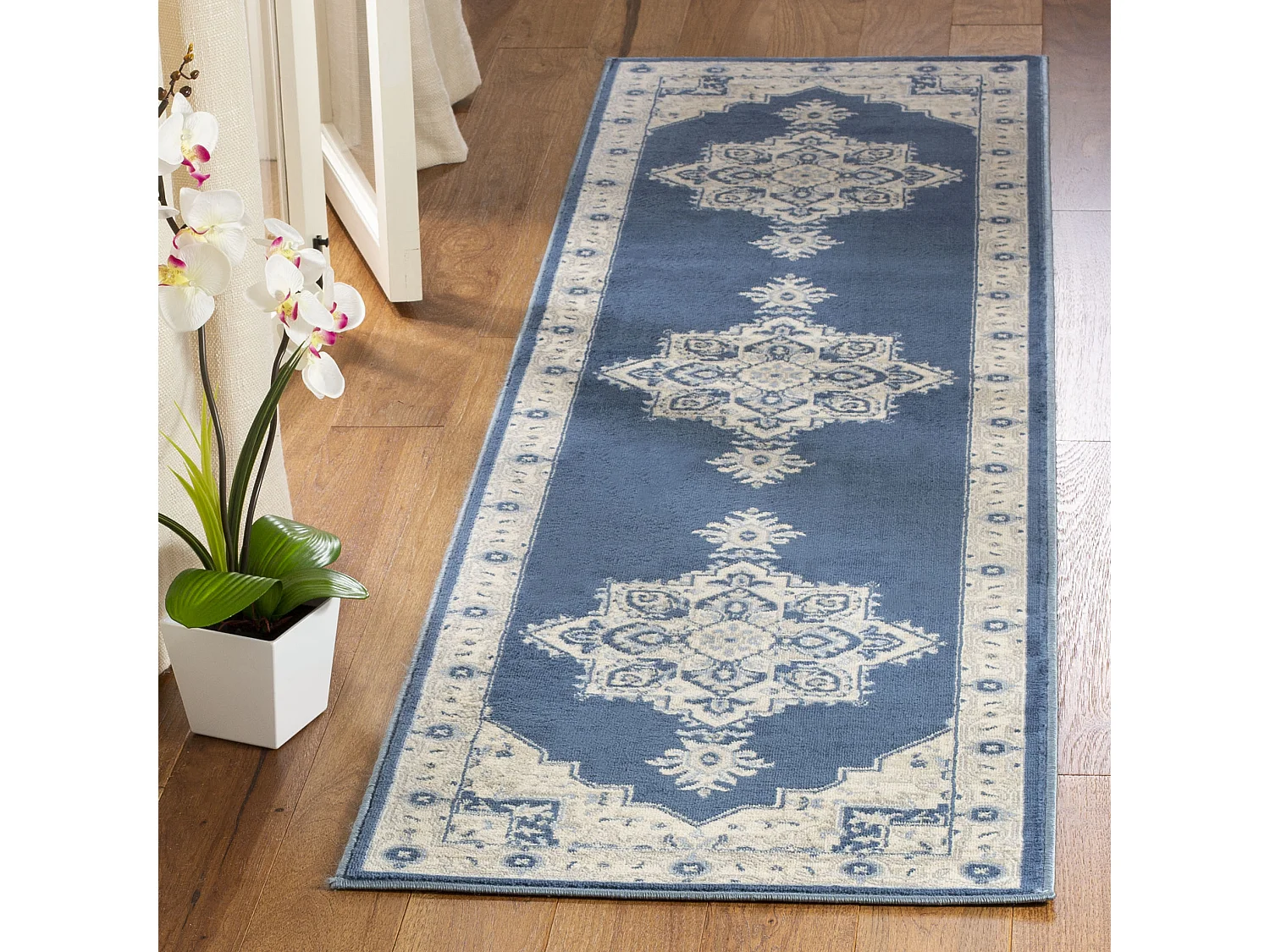 Tapis Bleu/Neutre 61 X 244 cm - Ella