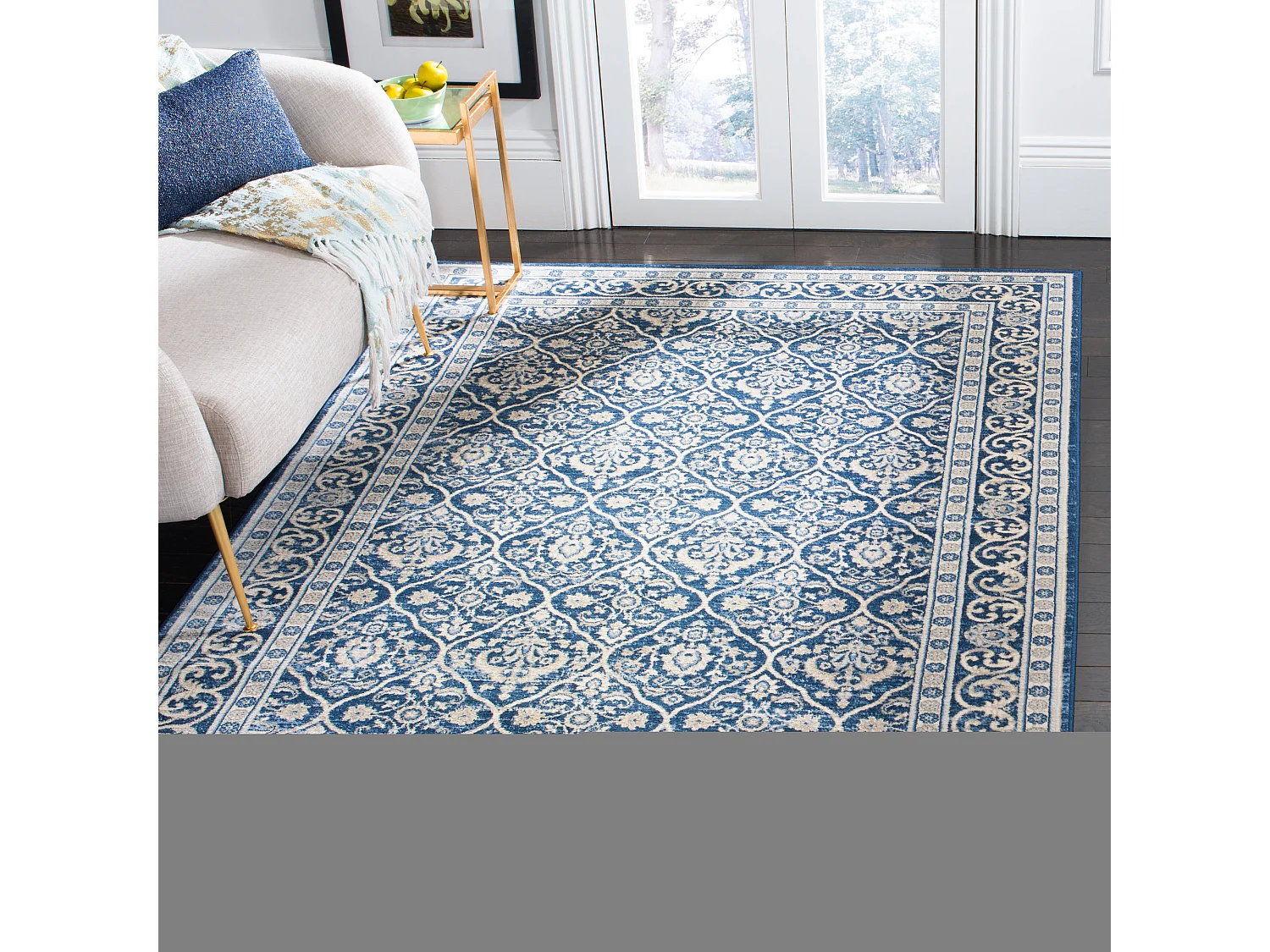 Tapis Bleu Marine/Gris 122 X 183 cm - Teresse