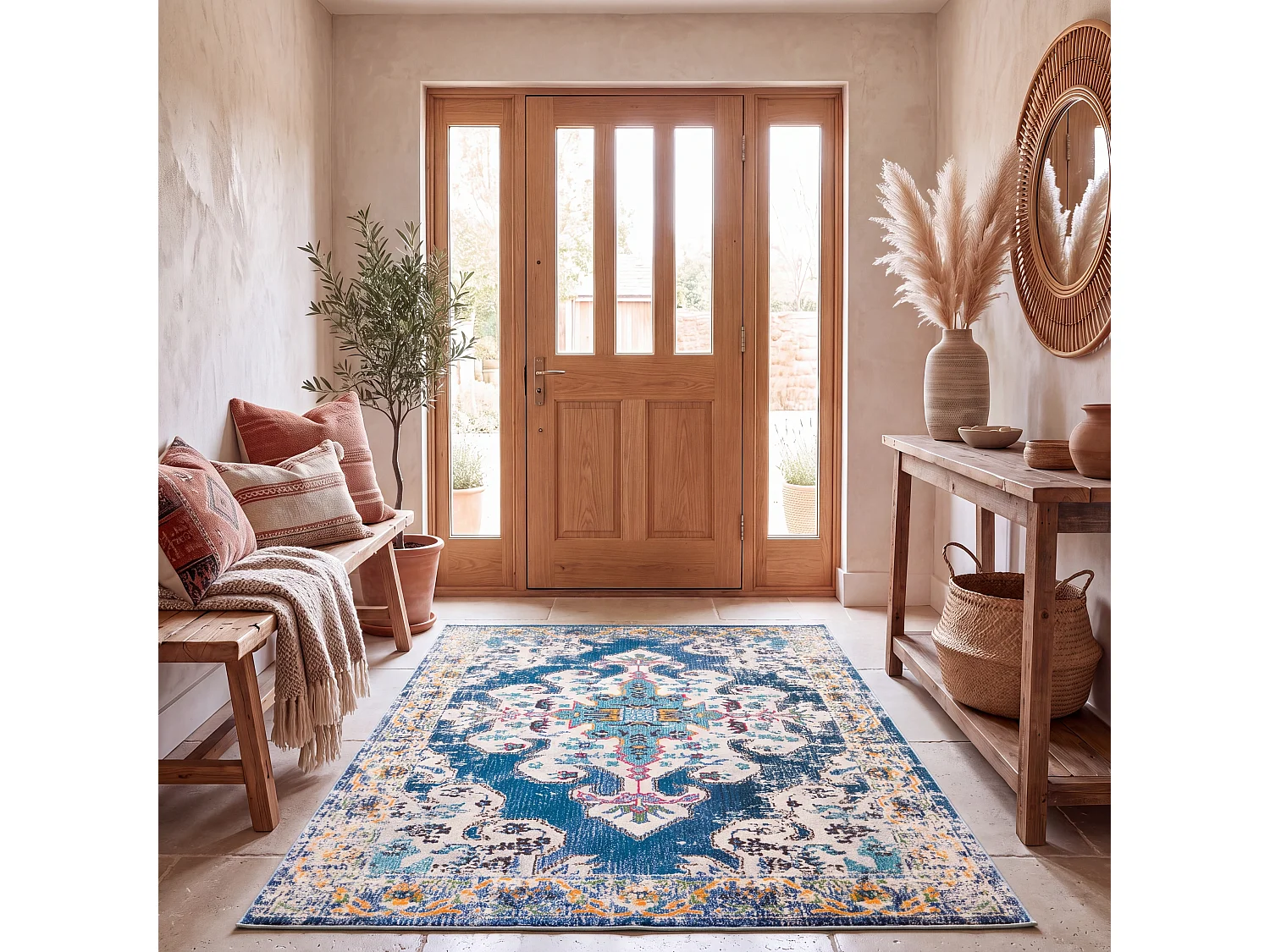 Tapis Bleu Marine/Gris 160 X 229 cm - Vespera