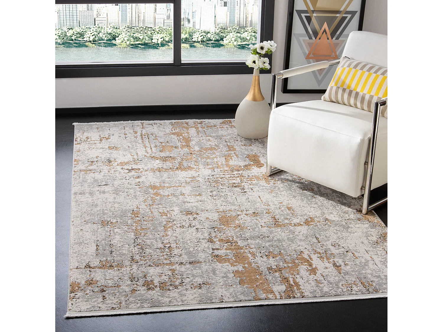 Tapis Gris/Or 160 X 229 cm - Lauren