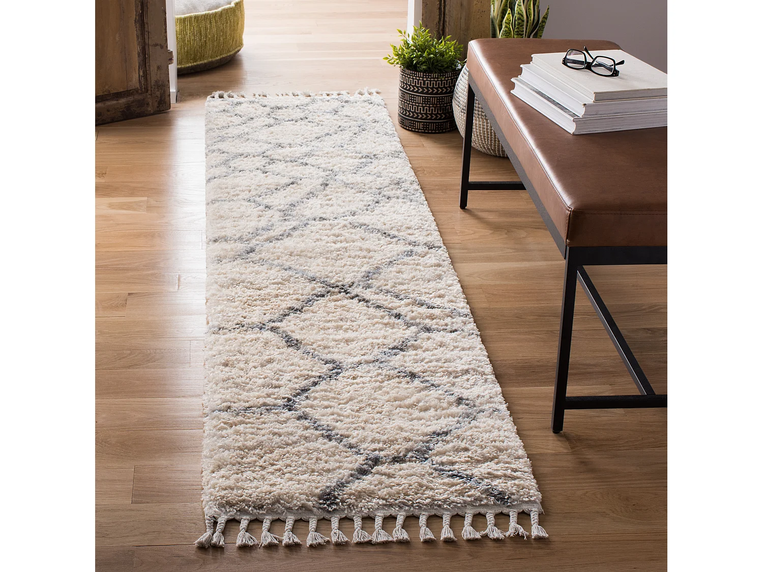 Tapis Neutre/Gris 61 X 244 cm - Fez