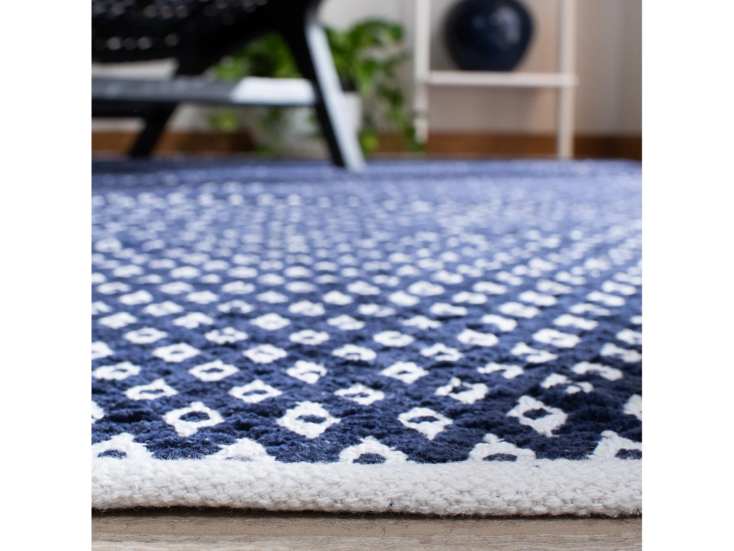 Tapis Bleu Marine 152 X 244 cm - Elara
