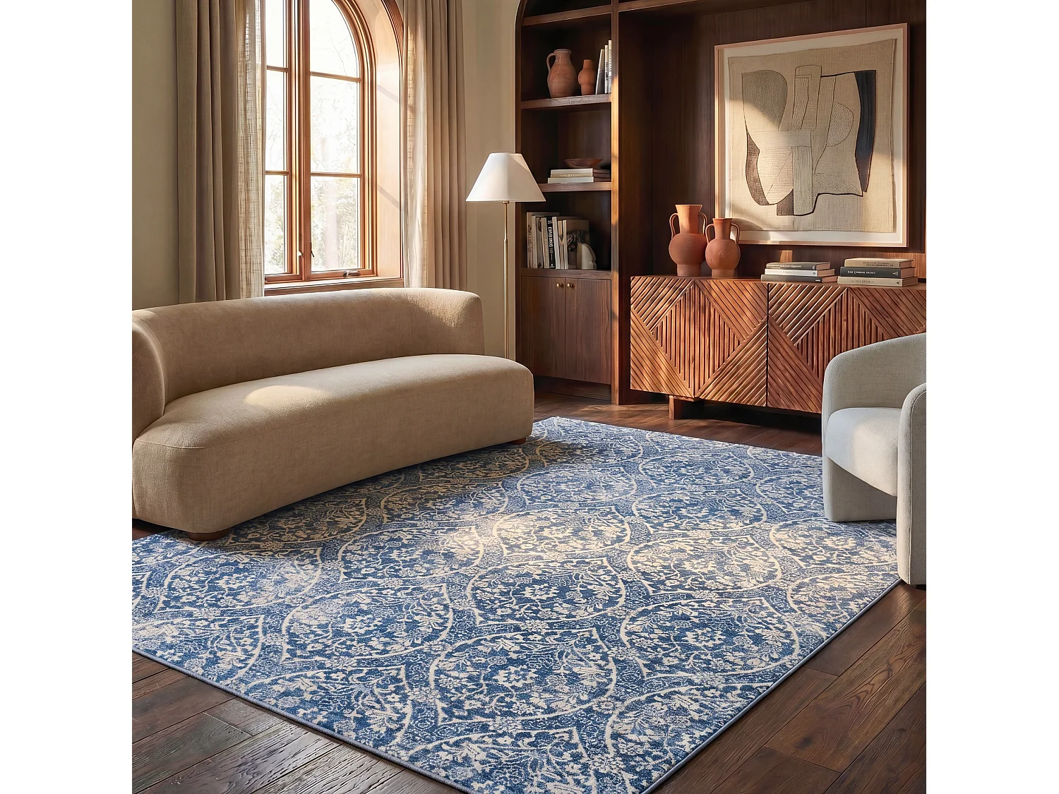 Tapis Bleu Marine/Gris 160 X 229 cm - Camille