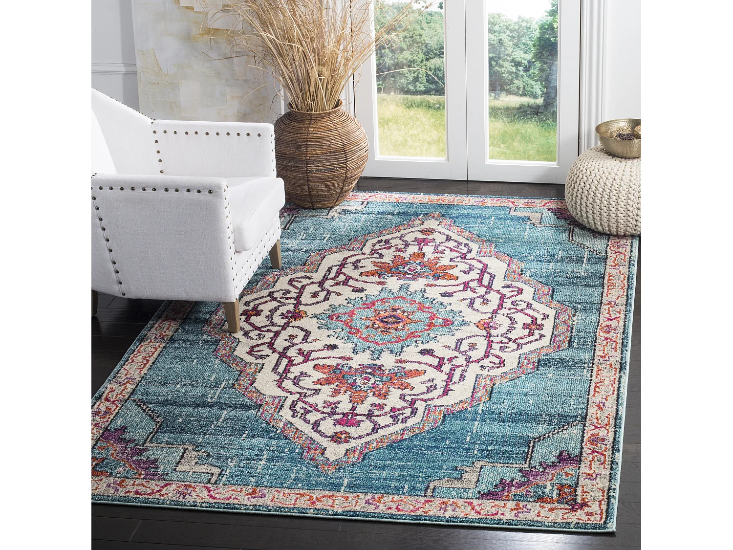 Tapis Bleu/Multicolore 122 X 170 cm - Isabelle