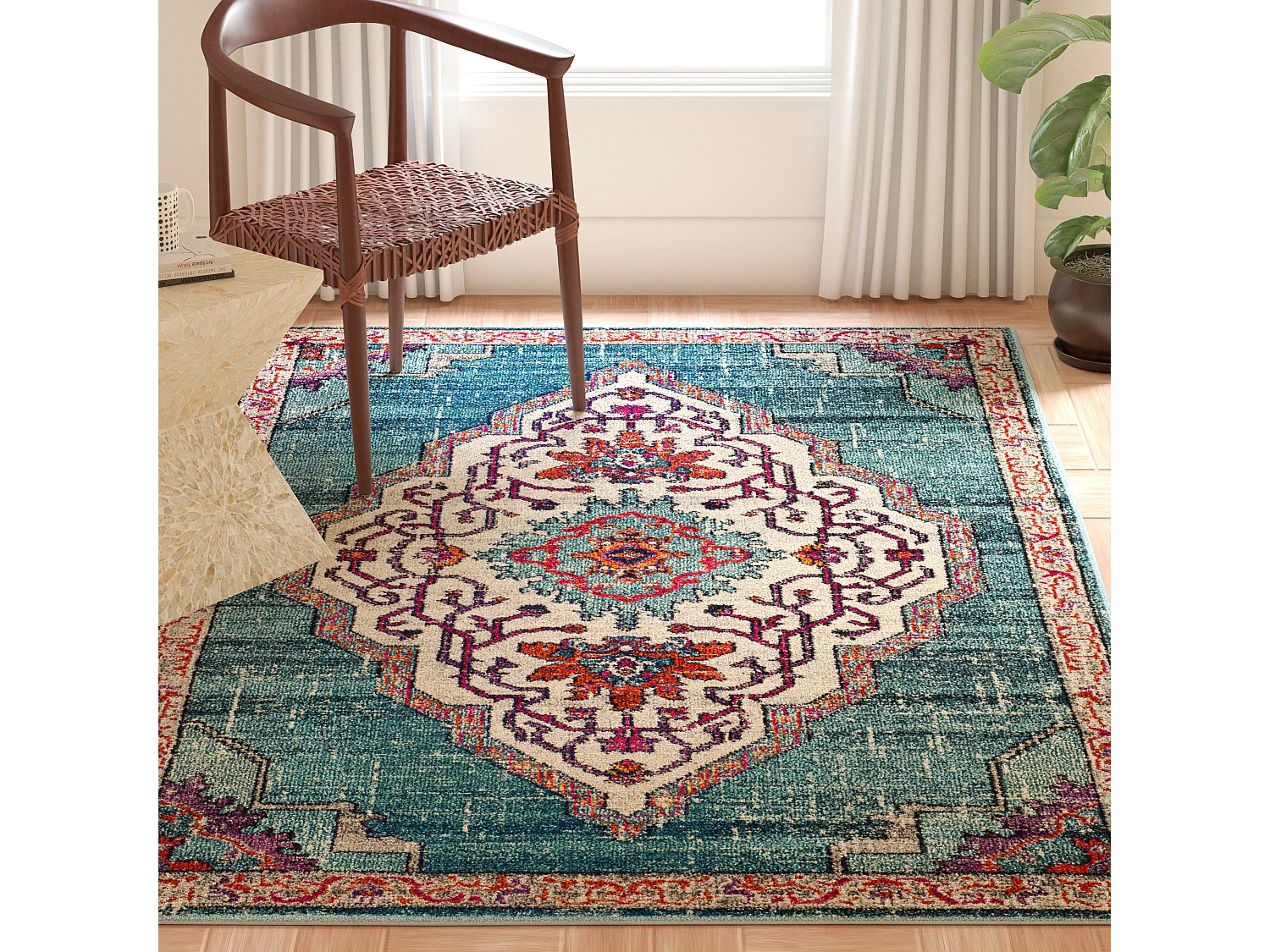 Tapis Bleu/Multicolore 122 X 170 cm - Isabelle