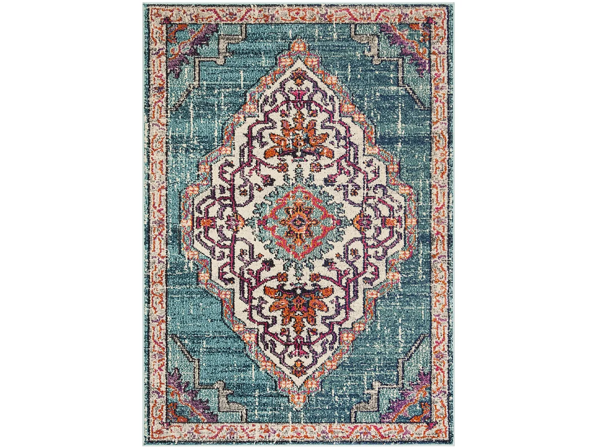 Tapis Bleu/Multicolore 122 X 170 cm - Isabelle