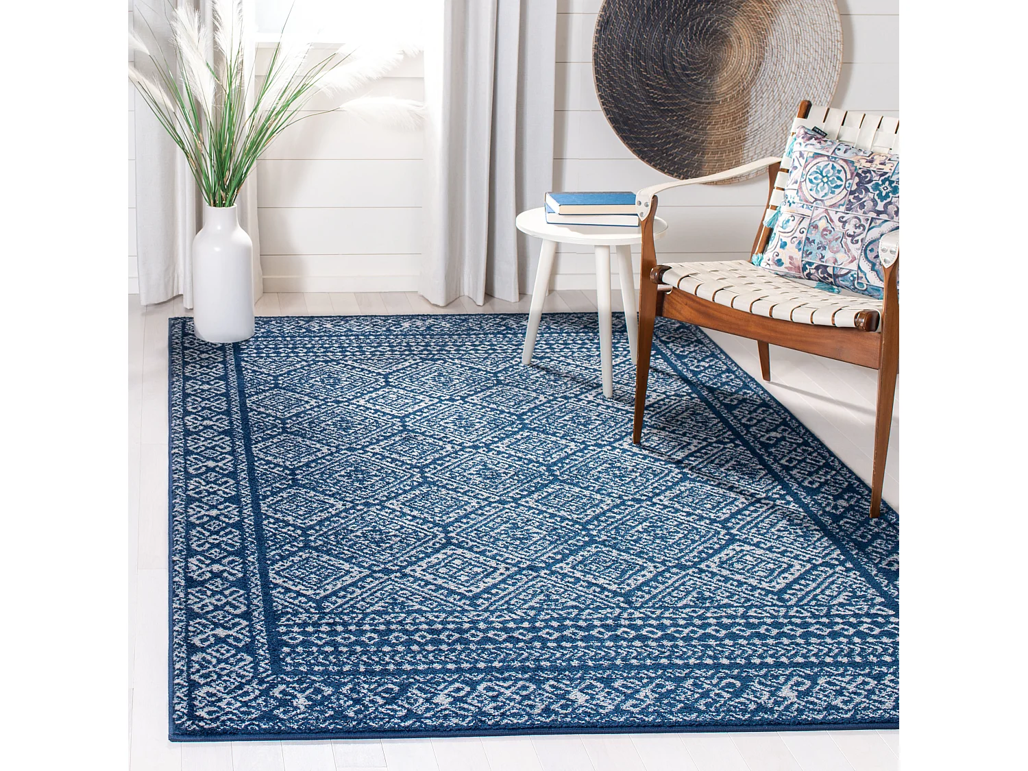 Tapis Bleu Marine/Neutre 122 X 183 cm - Catherine