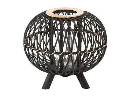 Lanterne Design "Boule sur Pied" 33cm Noir