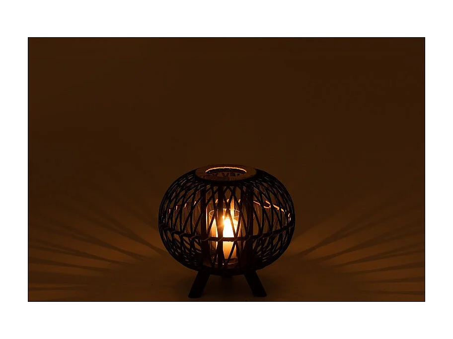 Lanterne Design "Boule sur Pied" 33cm Noir