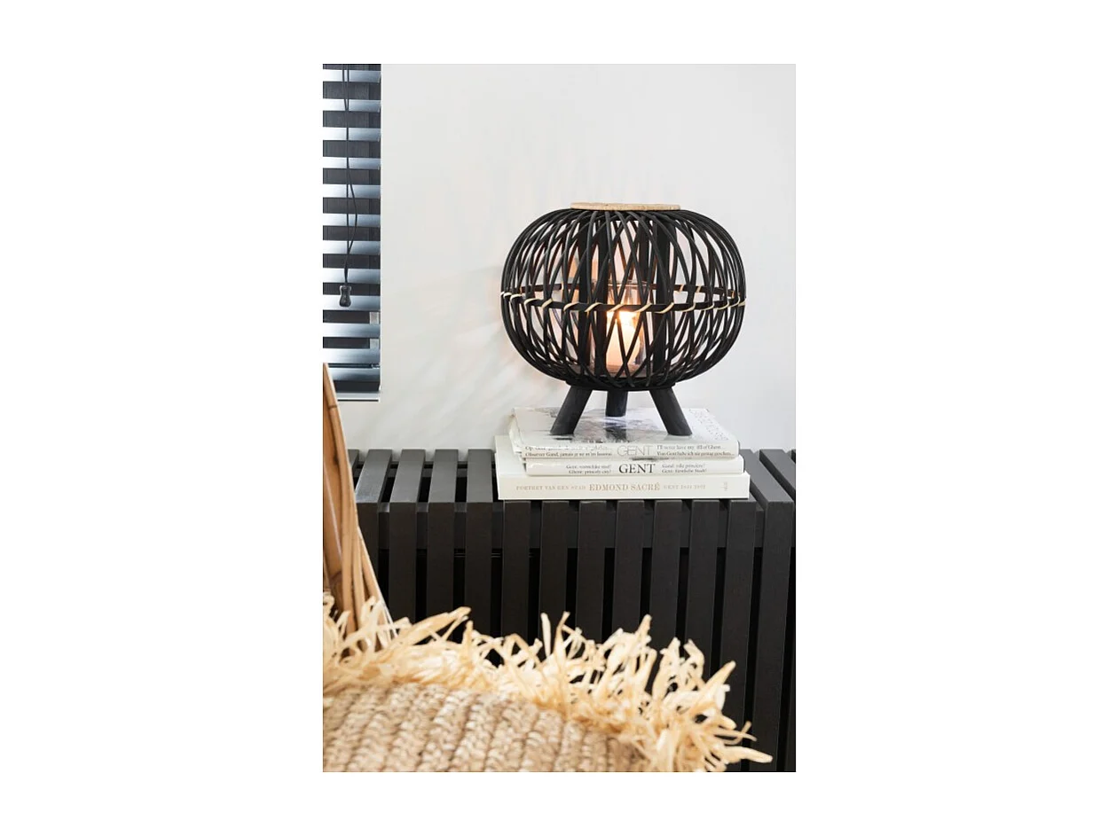 Lanterne Design "Boule sur Pied" 33cm Noir