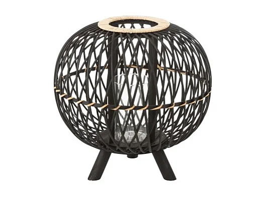 Lanterne Design "Boule sur Pied" 39cm Noir