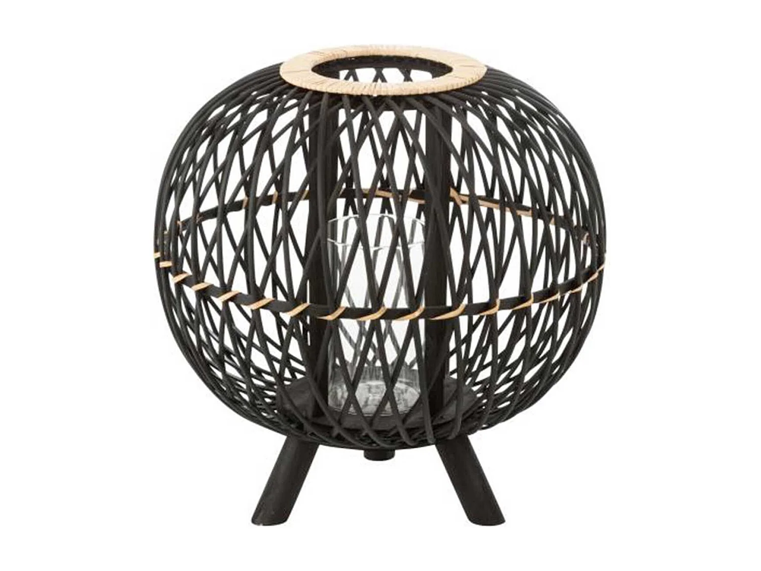 Lanterne Design "Boule sur Pied" 39cm Noir